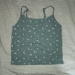 American Eagle Outfitters Green Crop Camisole